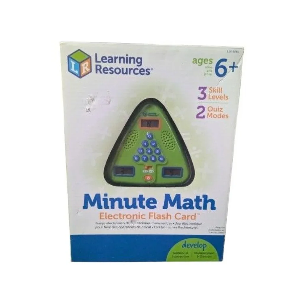 Learning Resources Minute Math Electronic Flash Card: Age 6+ NEW IN BOX